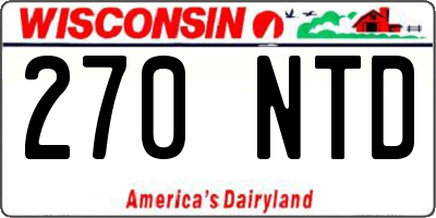 WI license plate 270NTD