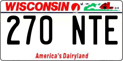 WI license plate 270NTE
