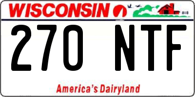 WI license plate 270NTF