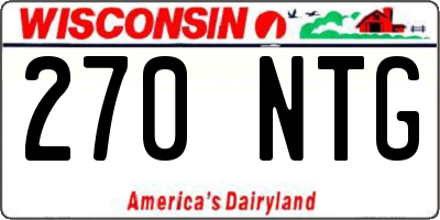 WI license plate 270NTG