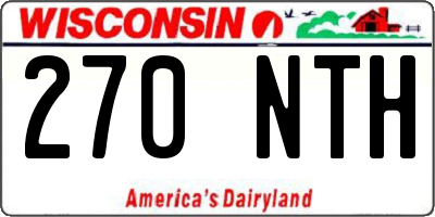 WI license plate 270NTH