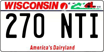 WI license plate 270NTI