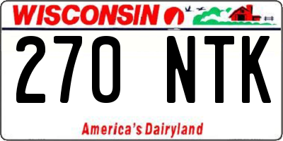 WI license plate 270NTK