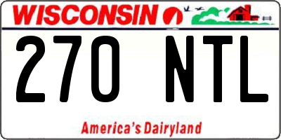WI license plate 270NTL