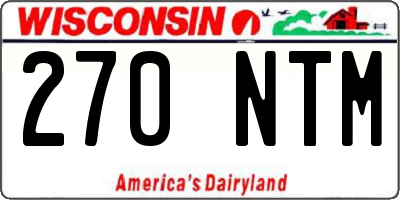 WI license plate 270NTM