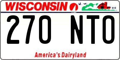 WI license plate 270NTO