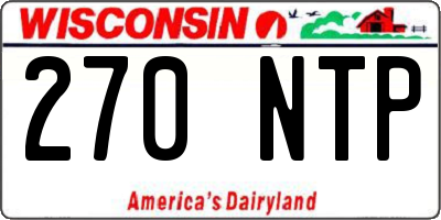 WI license plate 270NTP