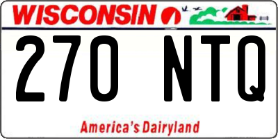 WI license plate 270NTQ