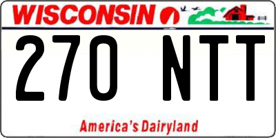 WI license plate 270NTT