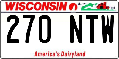 WI license plate 270NTW