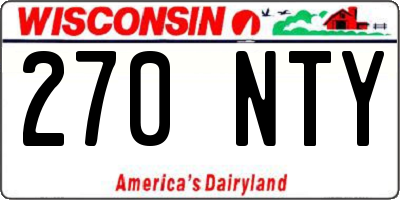 WI license plate 270NTY