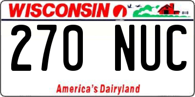WI license plate 270NUC