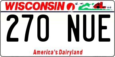 WI license plate 270NUE