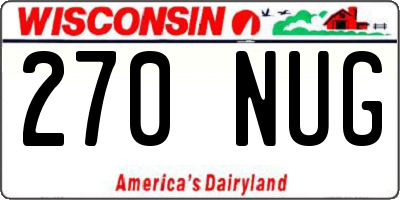 WI license plate 270NUG