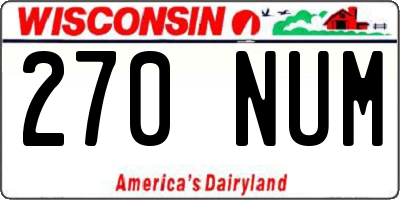 WI license plate 270NUM