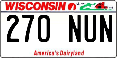 WI license plate 270NUN