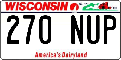 WI license plate 270NUP