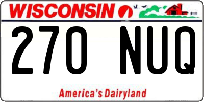 WI license plate 270NUQ