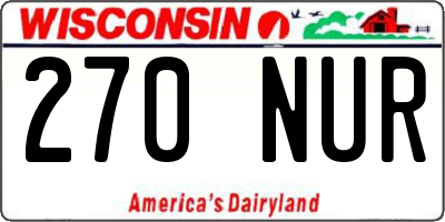 WI license plate 270NUR