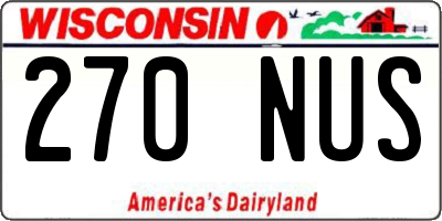WI license plate 270NUS