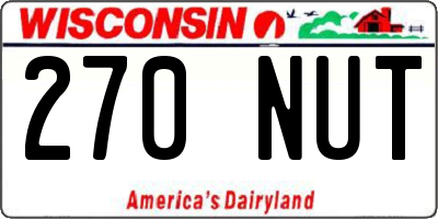WI license plate 270NUT