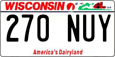 WI license plate 270NUY