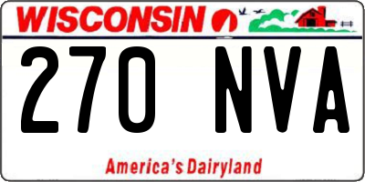 WI license plate 270NVA