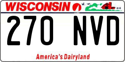 WI license plate 270NVD
