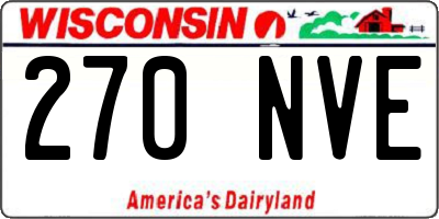 WI license plate 270NVE