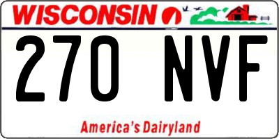 WI license plate 270NVF
