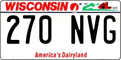 WI license plate 270NVG