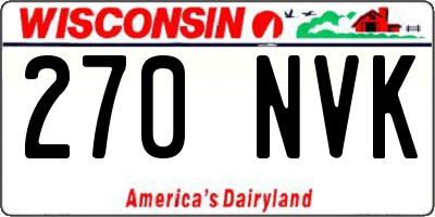 WI license plate 270NVK