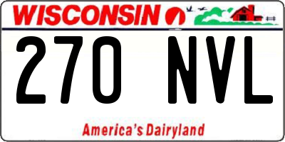 WI license plate 270NVL