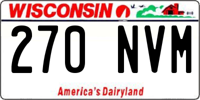 WI license plate 270NVM