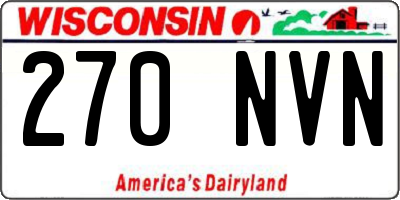 WI license plate 270NVN