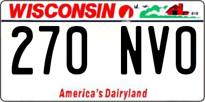 WI license plate 270NVO