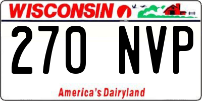 WI license plate 270NVP