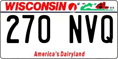 WI license plate 270NVQ