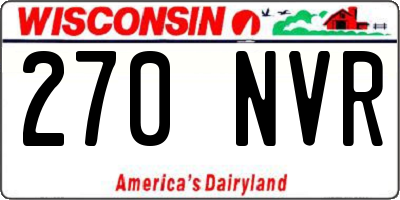 WI license plate 270NVR