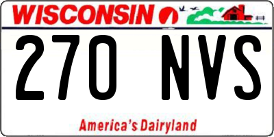 WI license plate 270NVS