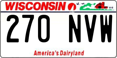 WI license plate 270NVW