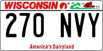 WI license plate 270NVY