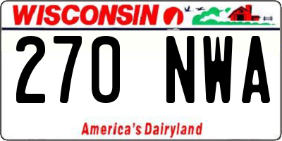 WI license plate 270NWA