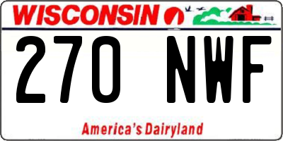 WI license plate 270NWF