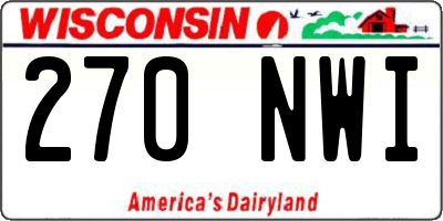 WI license plate 270NWI