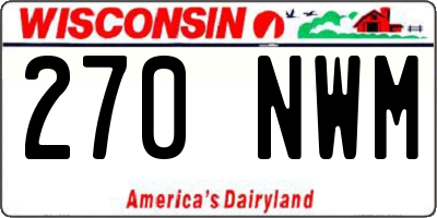 WI license plate 270NWM