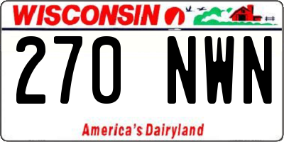 WI license plate 270NWN