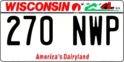 WI license plate 270NWP