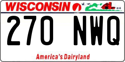 WI license plate 270NWQ