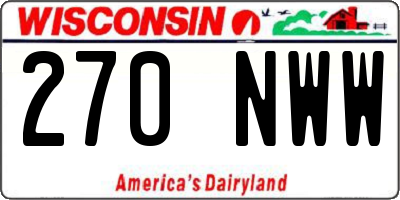 WI license plate 270NWW
